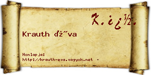 Krauth Éva névjegykártya